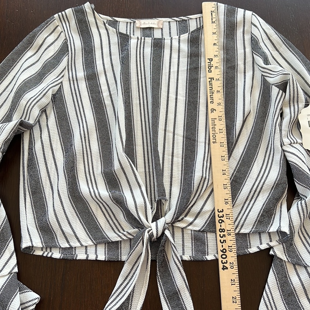 Altar’d State bell sleeve stripe blouse - Picture 6 of 9
